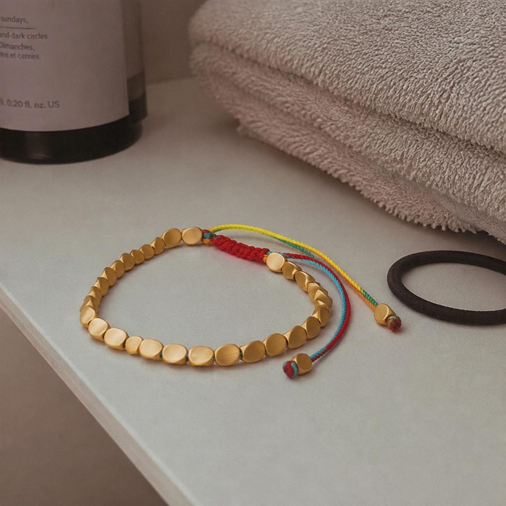 Customer photo review of FuAttract Wealth Attraction – Tibetan Copper Beads Multicolor String Bracelet