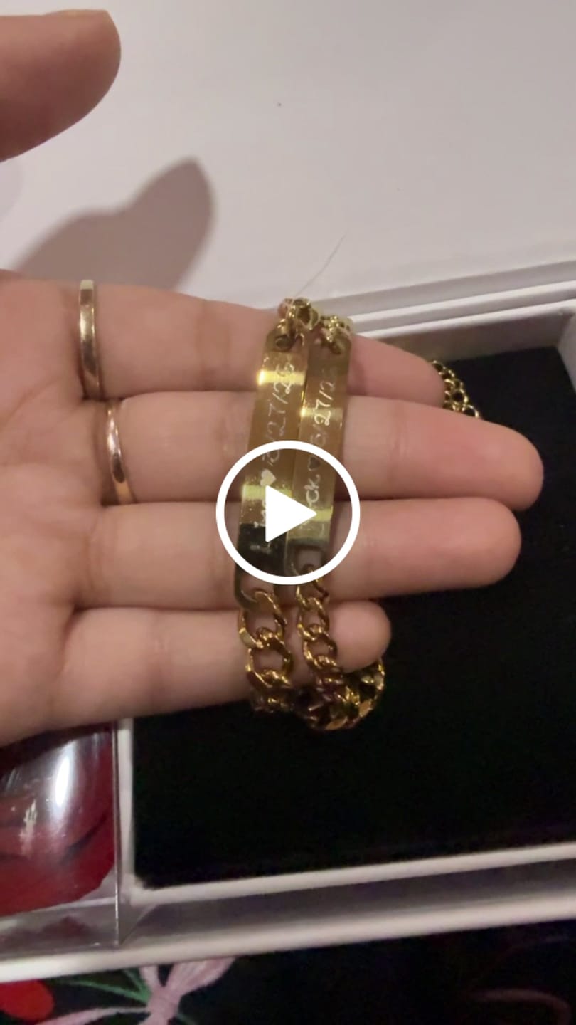 Customer video review of Engraved Bracelet Set - W/ Eternal Rose Box