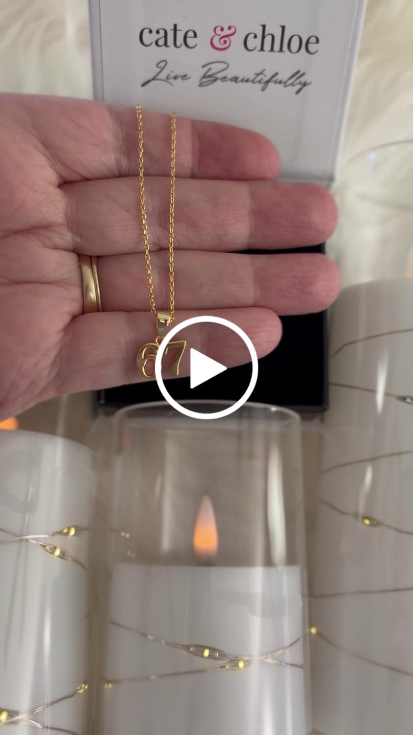 Customer video review of 18k White Gold Plated 67 Pendant Necklace for Women