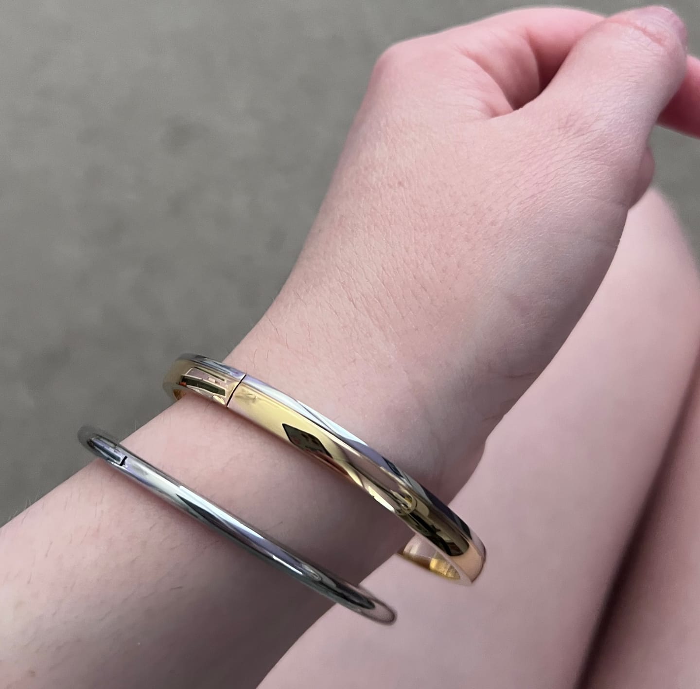 Customer photo review of Everyday Stackable Halo Bangle