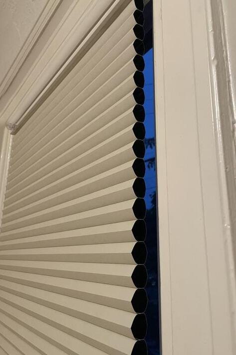 Customer photo review of Motorized Blackout Cellular Shades Hex