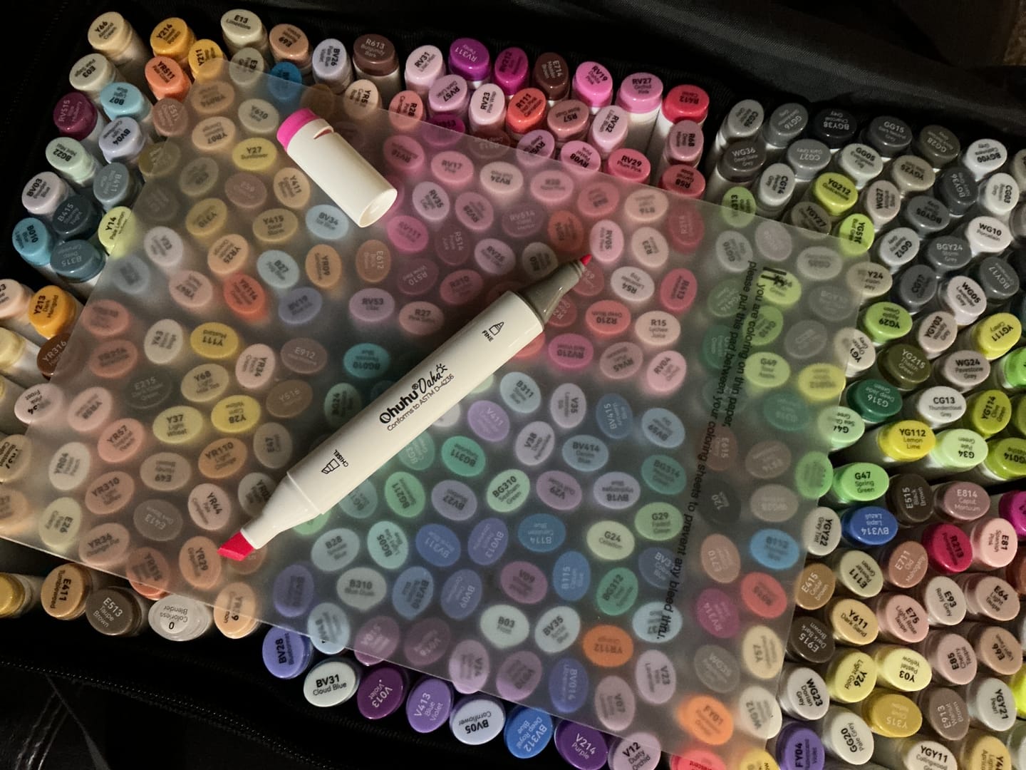 Customer photo review of Ohuhu Oahu 320 Colors Dual Tips Alcohol Art Markers, Fine & Chisel (New Color Codes)