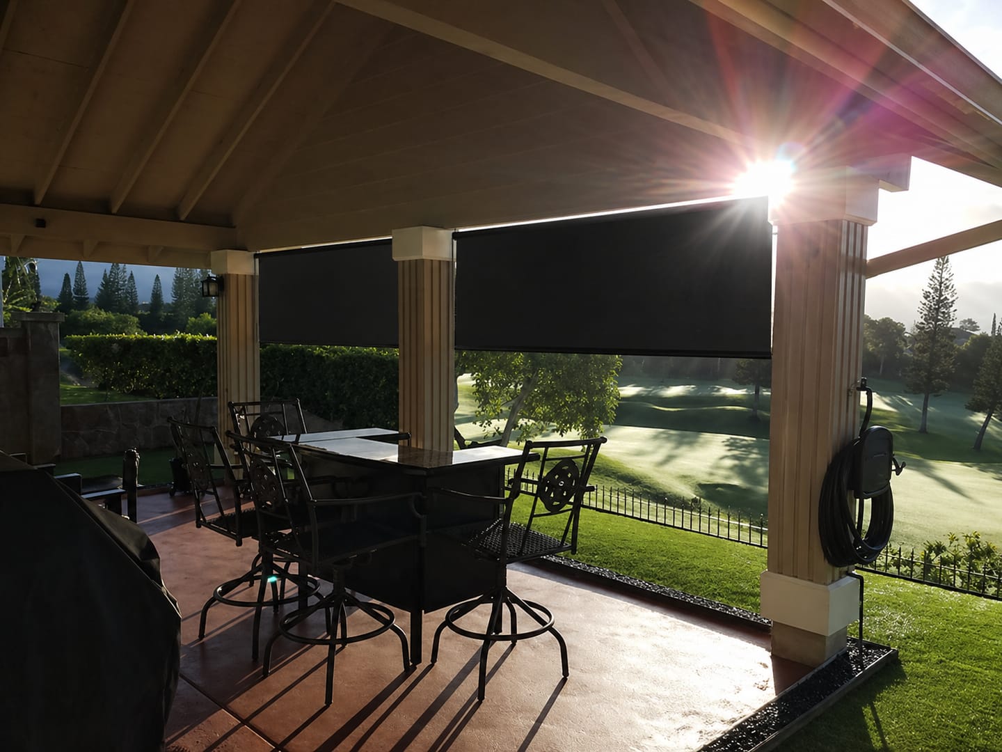 Customer photo review of Smart Motorized Outdoor Shades 5% Openness