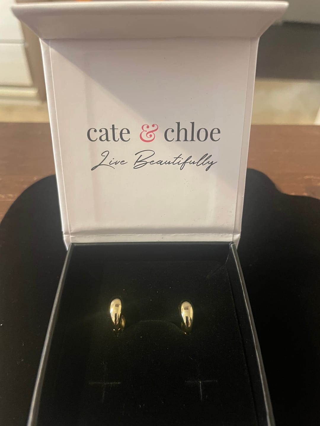 Customer photo review of Emersyn 18k White Gold Plated 14mm Hoop Earrings for Women