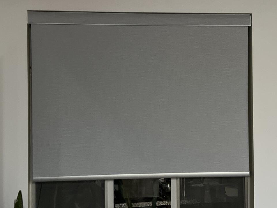 Customer photo review of Smart Motorized Roller Shades 100% Blackout Essential