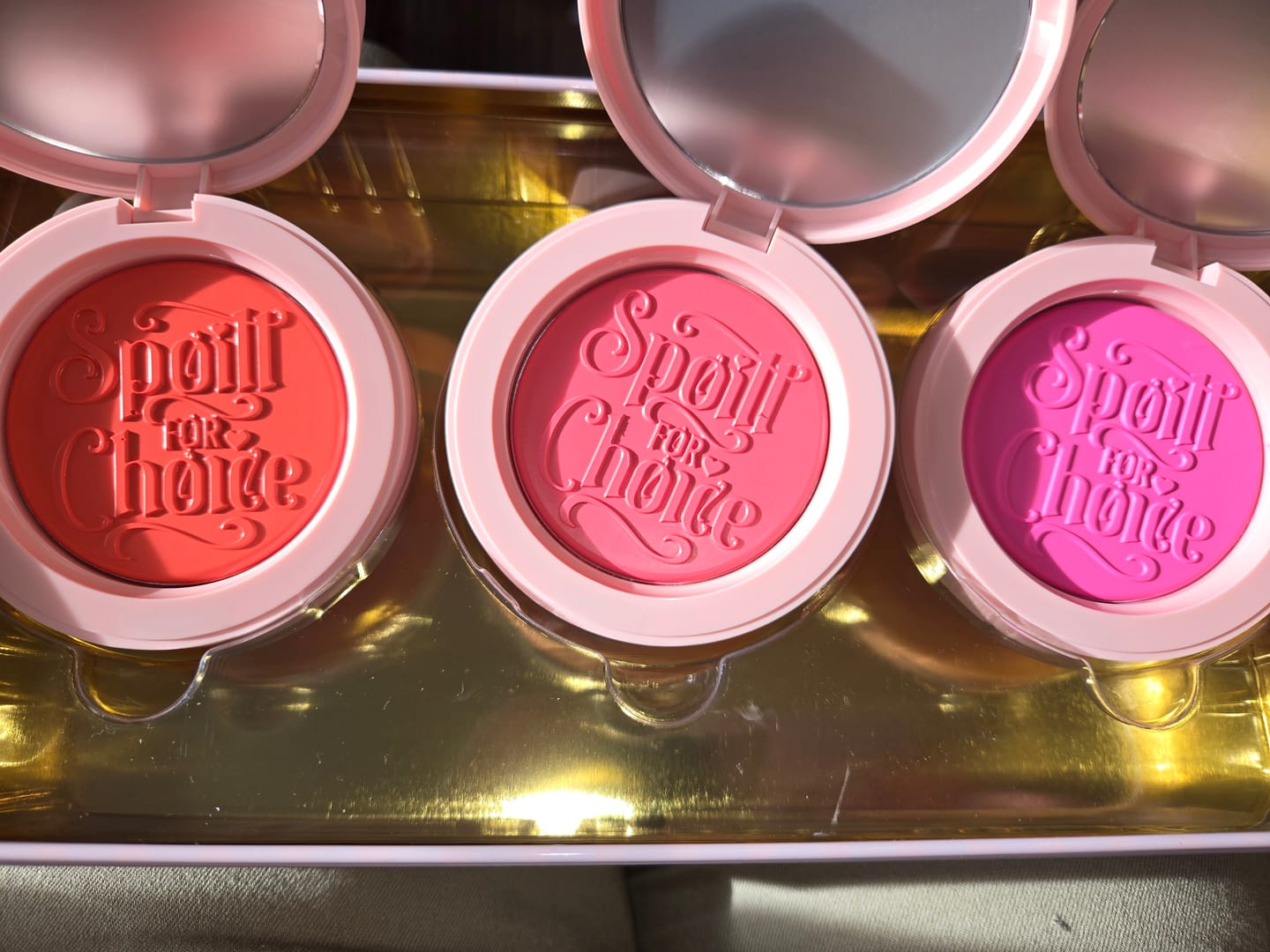 Customer photo review of Spoilt For Choice Cream Blusher Tin