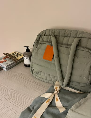 Customer photo review of The Baby Bag - Sage Green