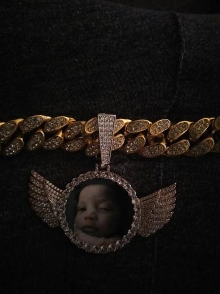 Customer photo review of Angel Wing Photo Necklace With Picture Inside – Custom Personalized Pendant