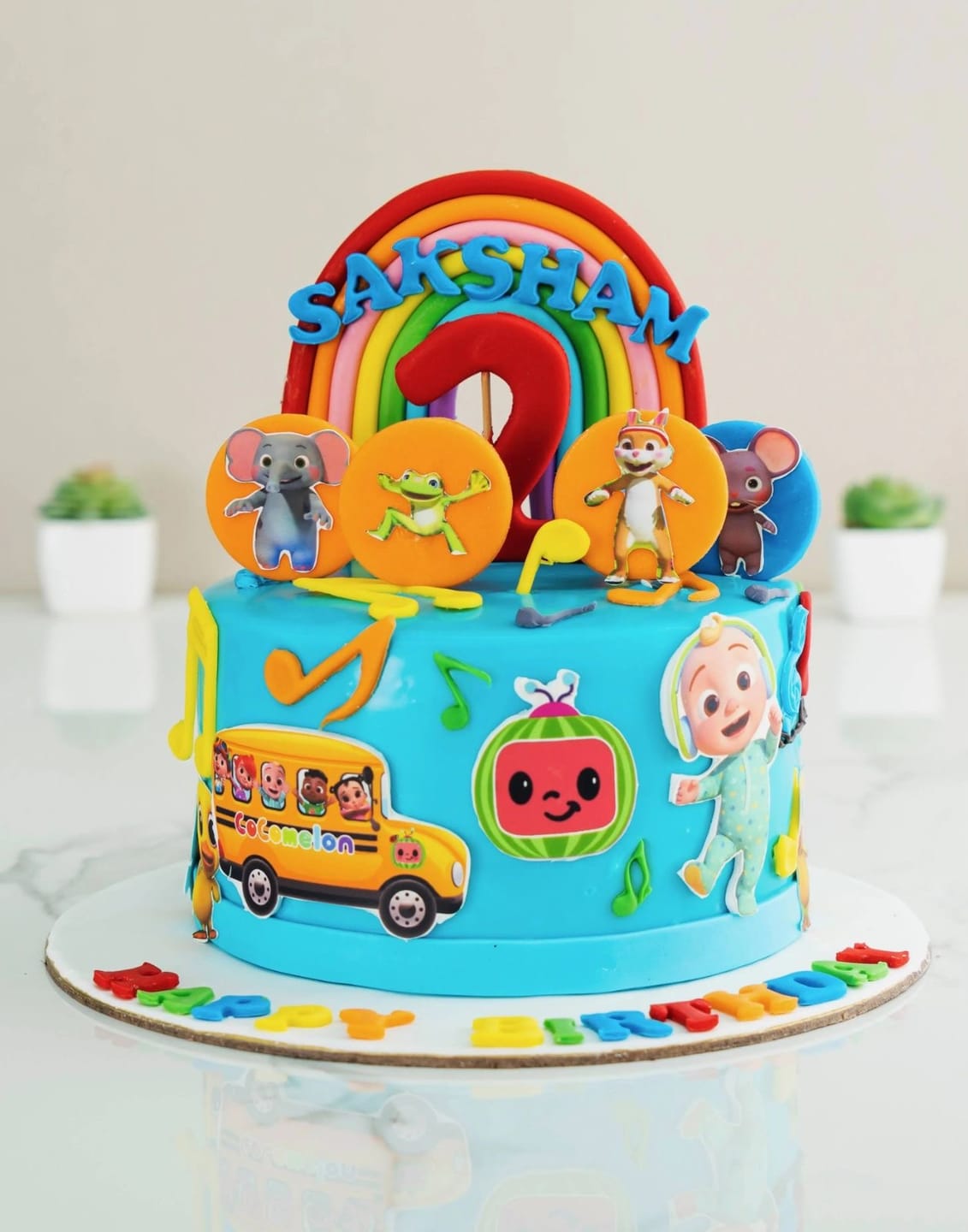 Customer photo review of Cocomelon Animals Cake