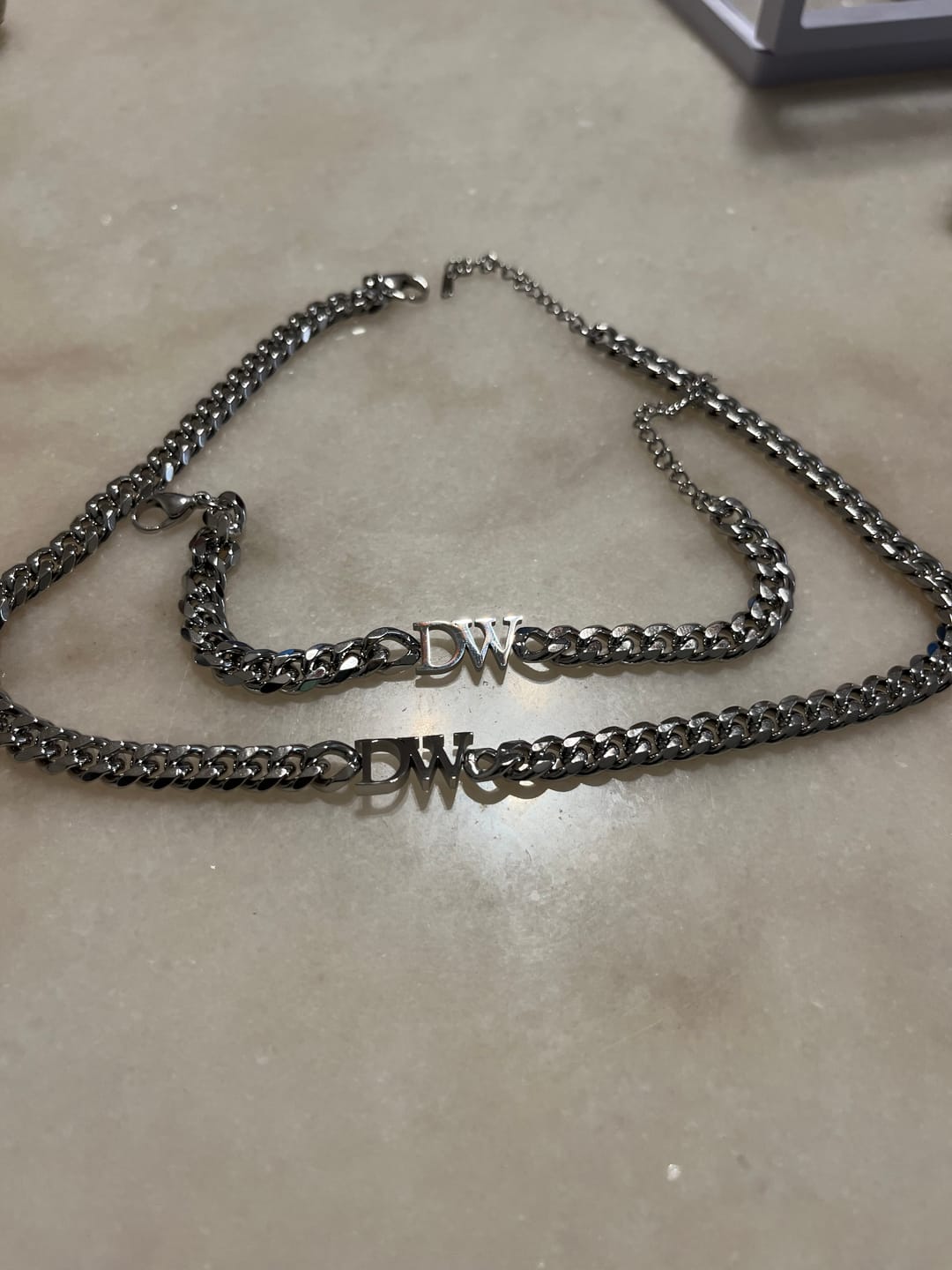Customer photo review of Initials Bracelet w/ XL Cuban Chain