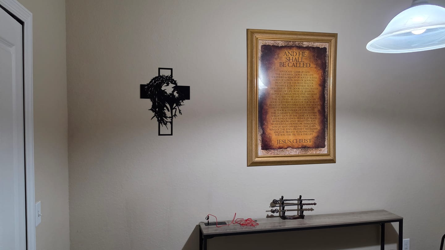 Customer photo review of Christianartworkshop Crown of Thorns Jesus Cross Metal Wall Decor: Heartfelt Faith Statement