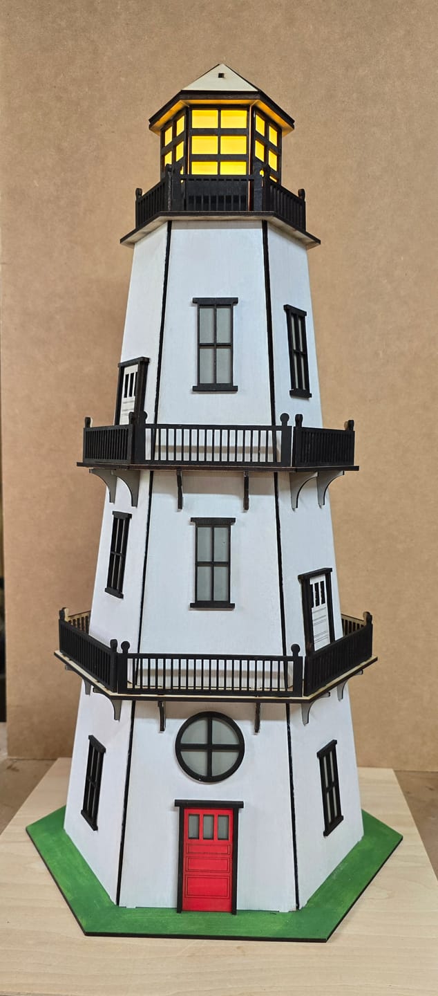 Customer photo review of Wooden lighthouse laser cut svg file