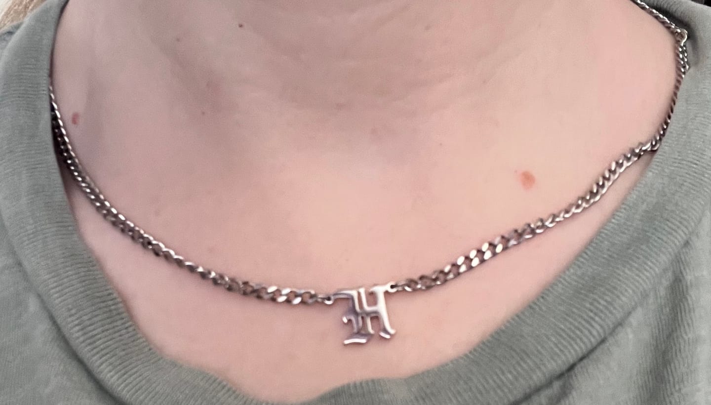 Customer photo review of Cuban Initial Necklace