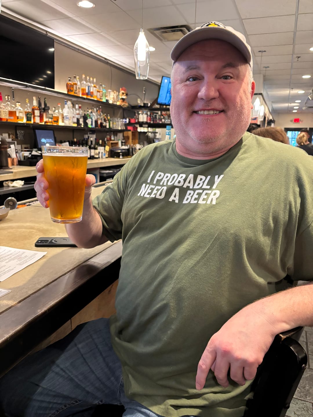 Customer photo review of I Probably Need A Beer T-Shirt