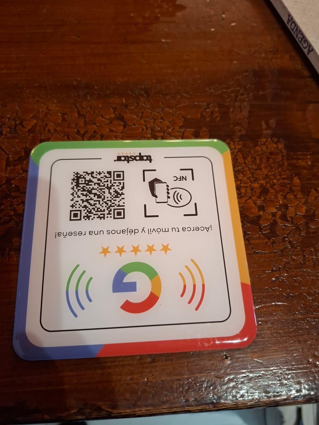 Customer photo review of Placa Reseñas de Google