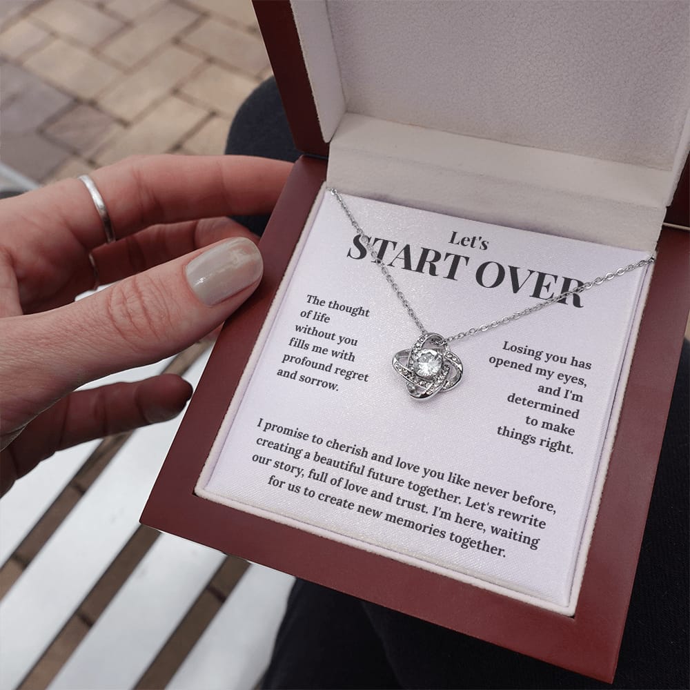 Customer photo review of "Win Her Back" Love Knot Necklace - Romantic Reconciliation Gift for Wife or Girlfriend