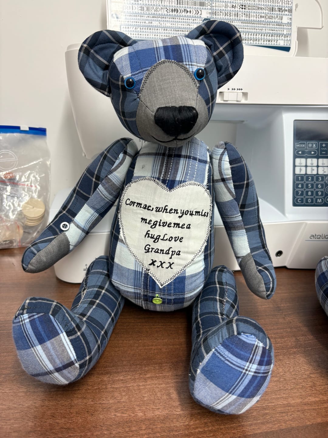 Customer photo review of Memory Bear FREE PATTERN