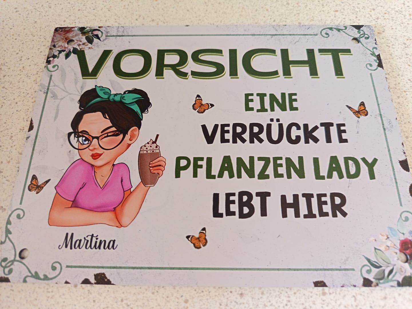 Customer photo review of Pflanzen Mama - Personalisiertes Türschild für den Garten
