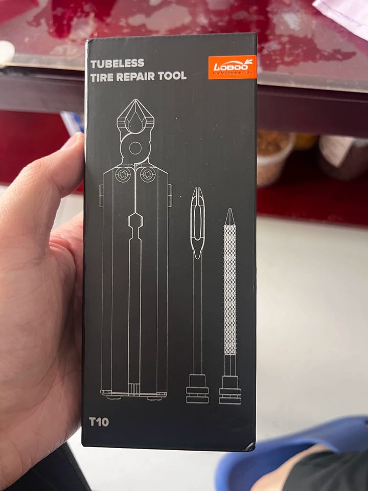 Customer photo review of LOBOO T10 Tubeless Tire Repair Tool — Compact Modular Kit with Built-In Pliers & Waterproof Case for Motorcycle Adventure Touring