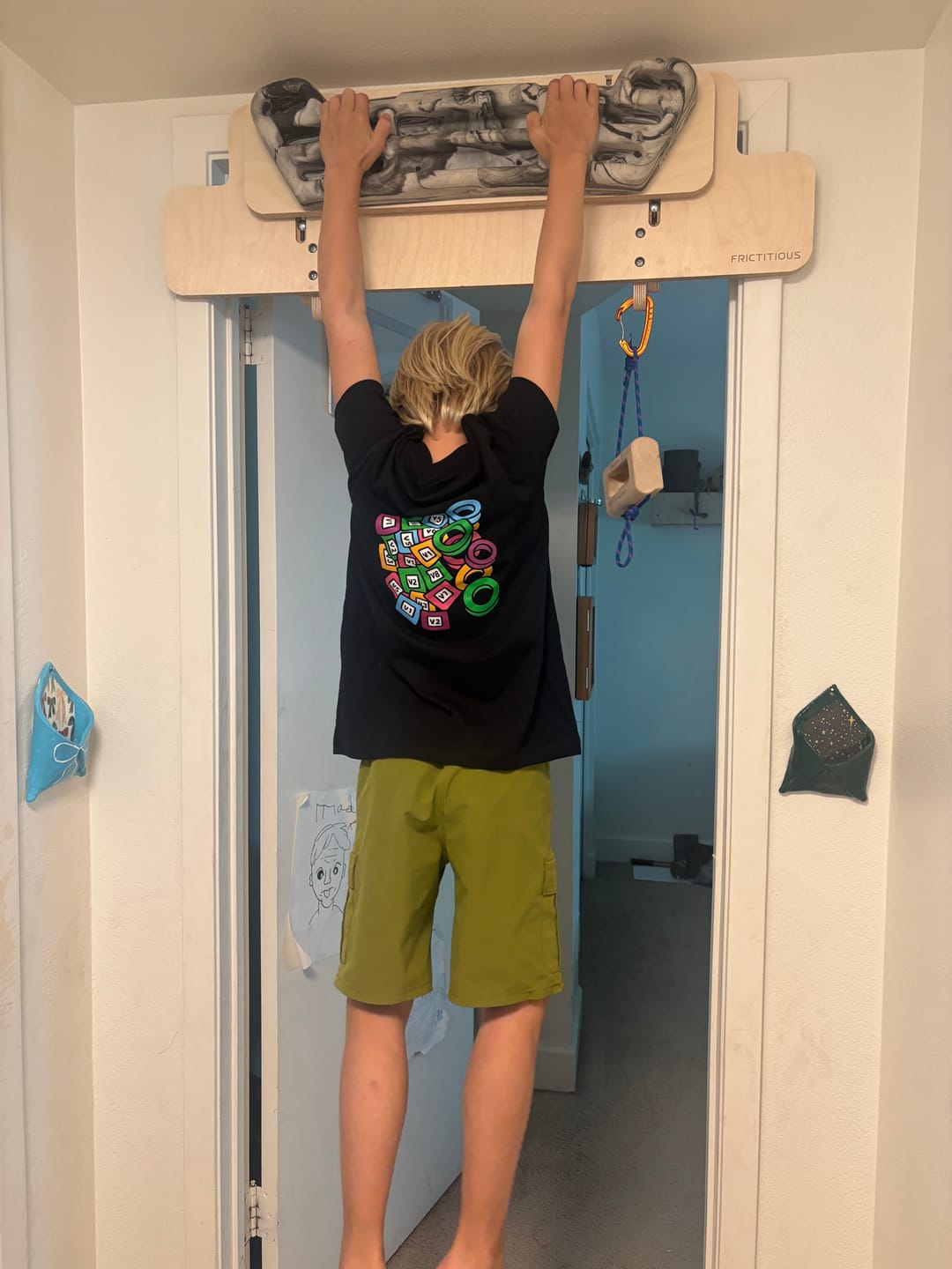 Customer photo review of Hangboard Doorway Mount
