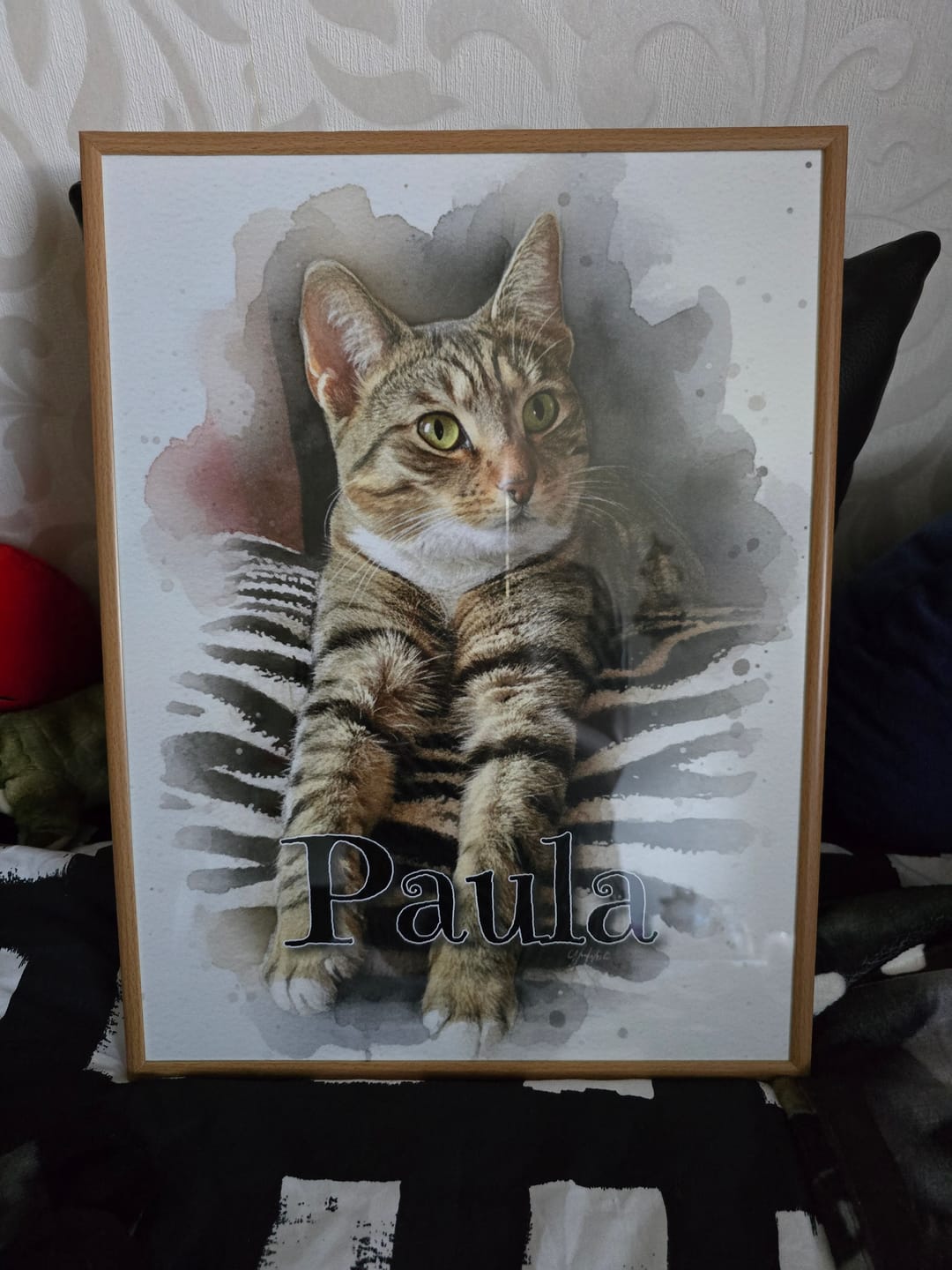 Customer photo review of Wandbild - Katze als Aquarell - personalisierbar
