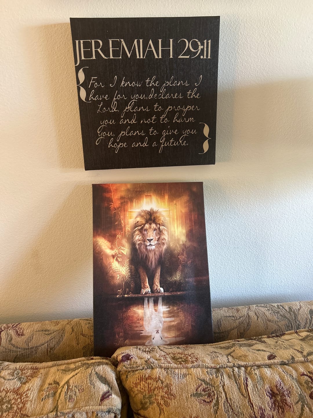 Customer photo review of Lion of Judah - Reflection of the Lamb Wall Art Canvas