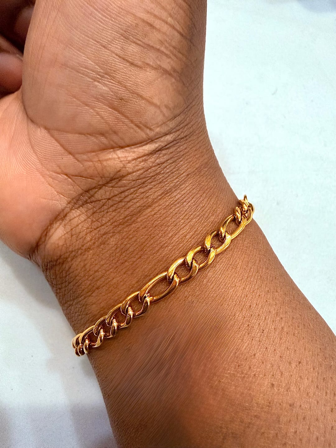 Customer photo review of Paperclip Figaro Bracelet Set