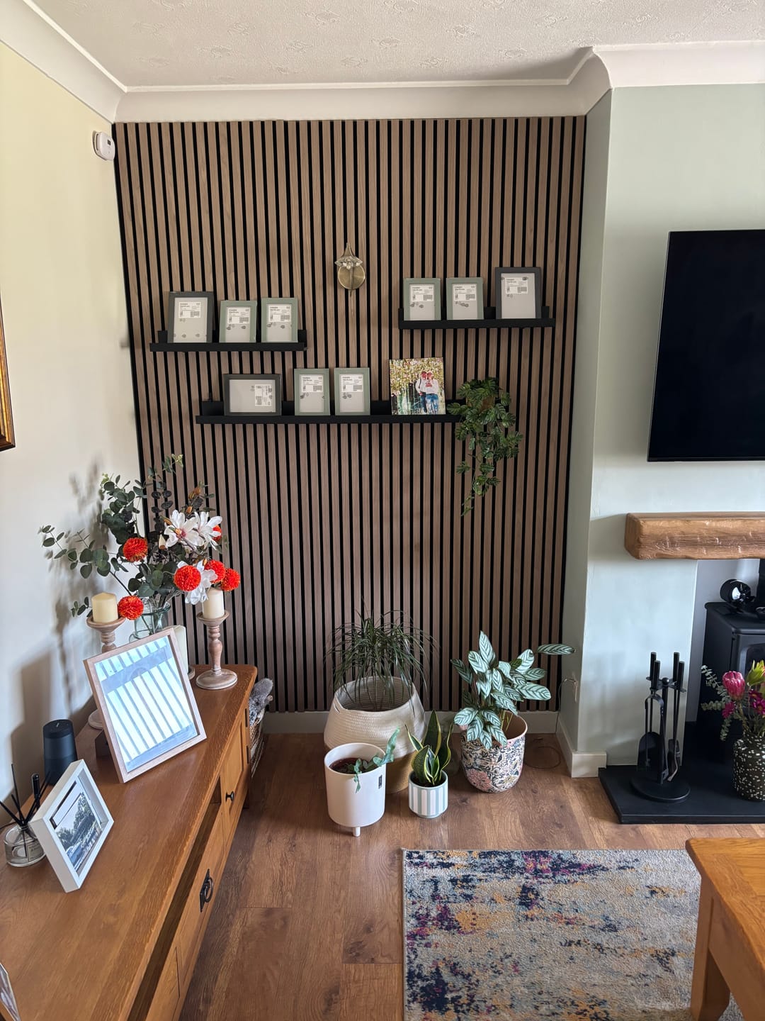 Customer photo review of Acoustic Slat Wall Panels Wooden Decorative Wall Panels Walnut Premium 2.4m x 0.6m