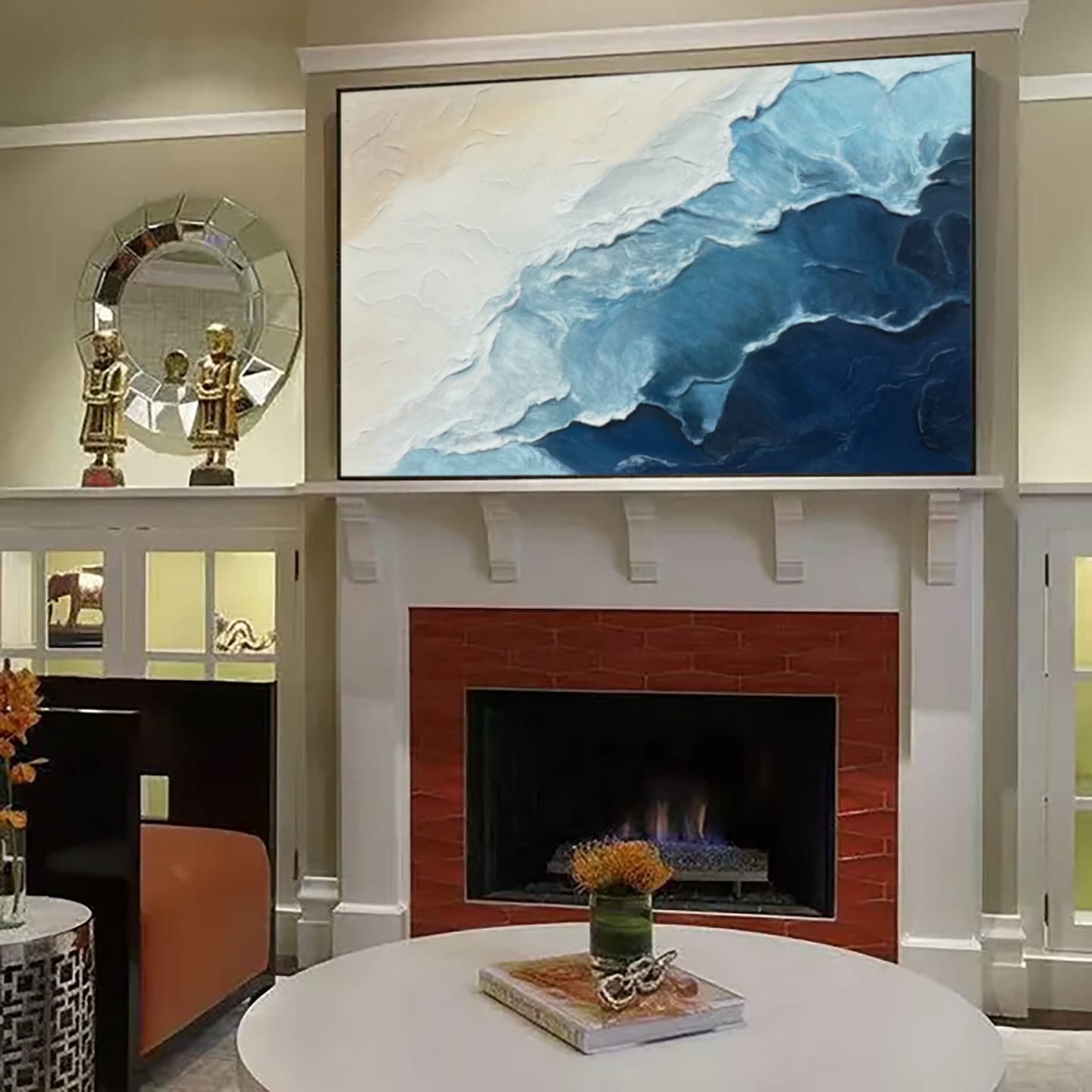 Customer photo review of Blue Textured Minimalist Wall Art #BL007