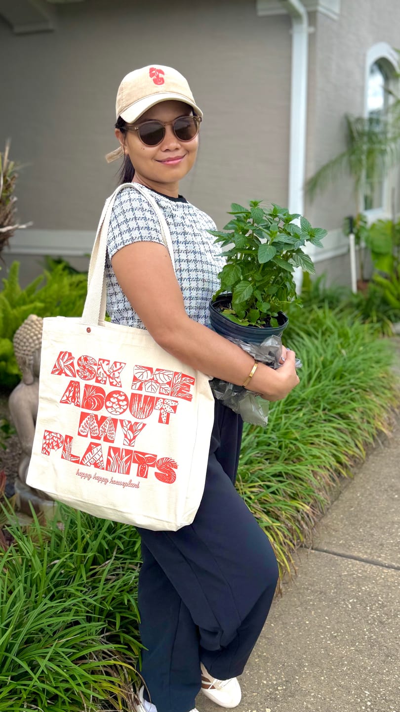 Customer photo review of Ask Me About My Plants Tote