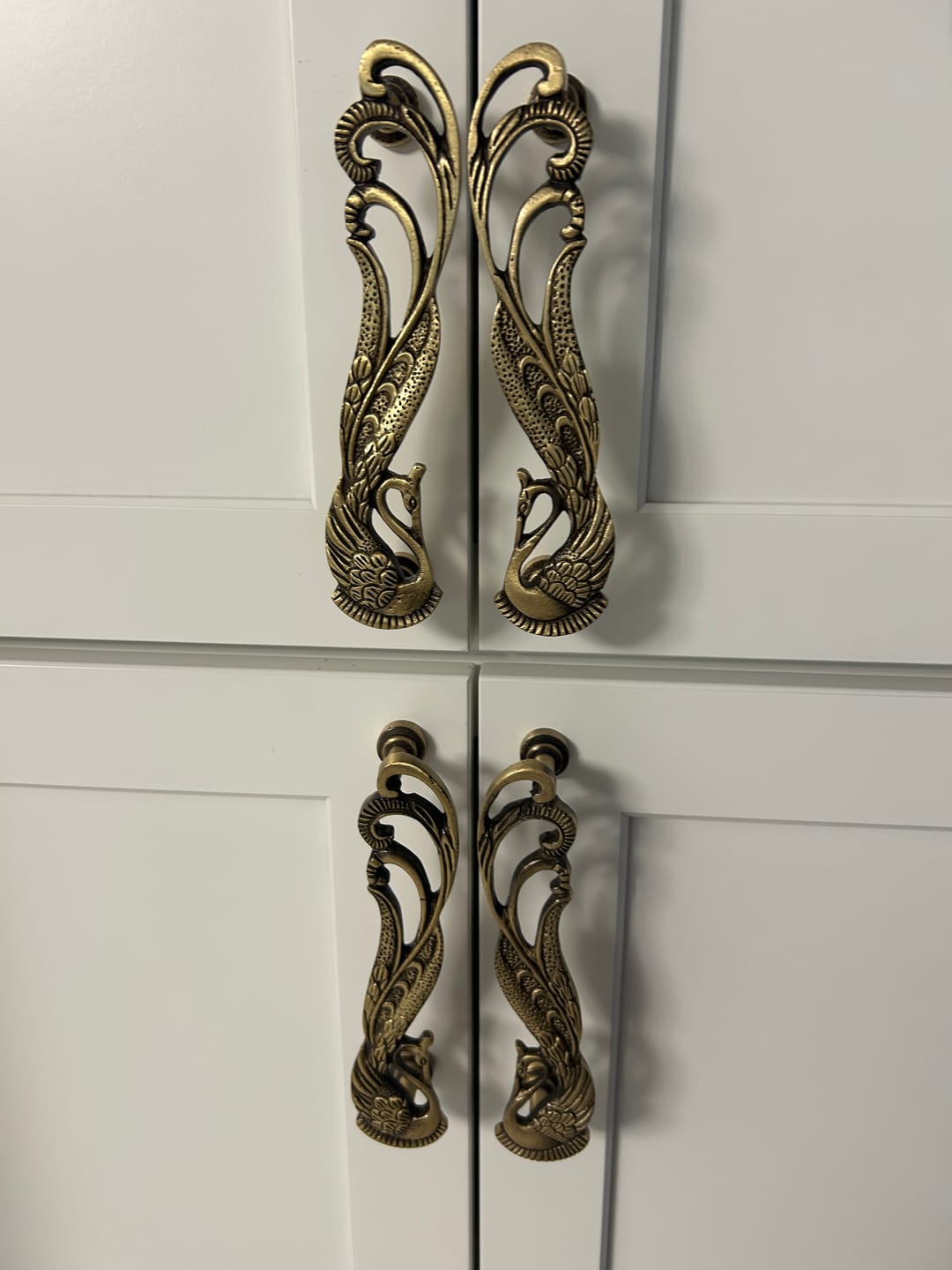 Customer photo review of Brass Peacock Door handle - Antique Brass