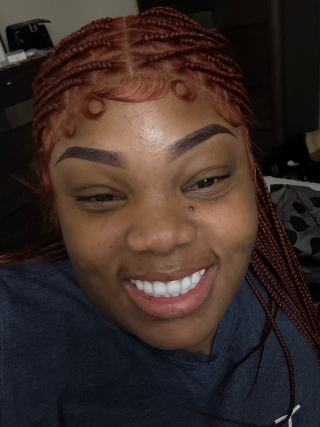 Customer photo review of Knotless Braid Wig, HD Full Lace, color 350, Waist Length, Glueless - Gina