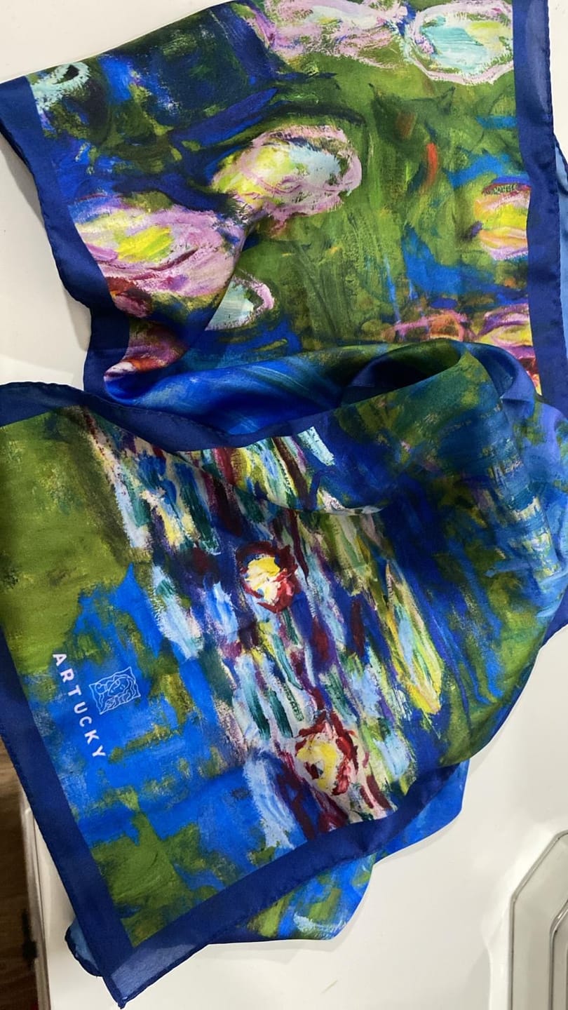 Customer photo review of Monet Water Lilies Uzun Fular