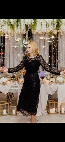 Customer photo review of Rochie Donna lungă cu aplicații perlute