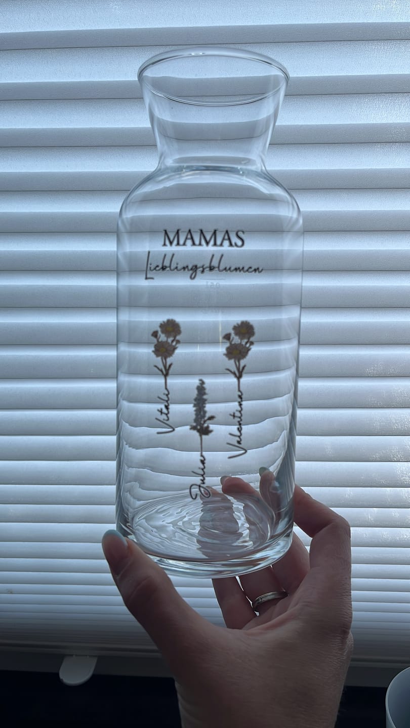 Customer photo review of Mamas Garten - Personalisierte Vase mit Namen und Blumen für Mama und Oma