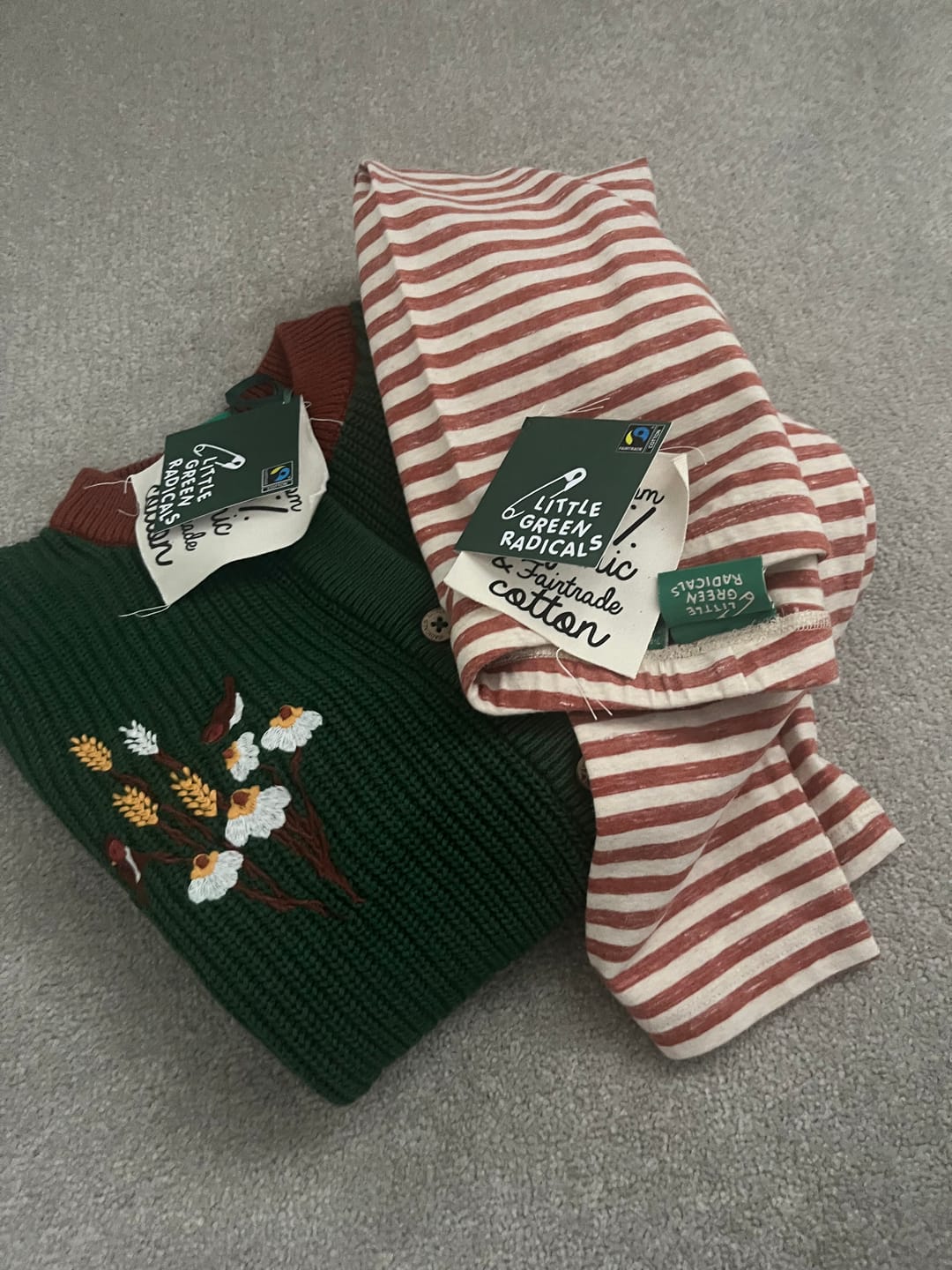 Customer photo review of Burnt Ochre Striped Leggings