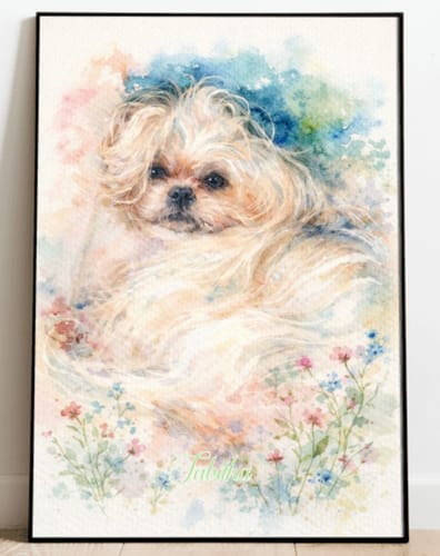 Customer photo review of Personalised Poster With Dog or Cat - Watercolour