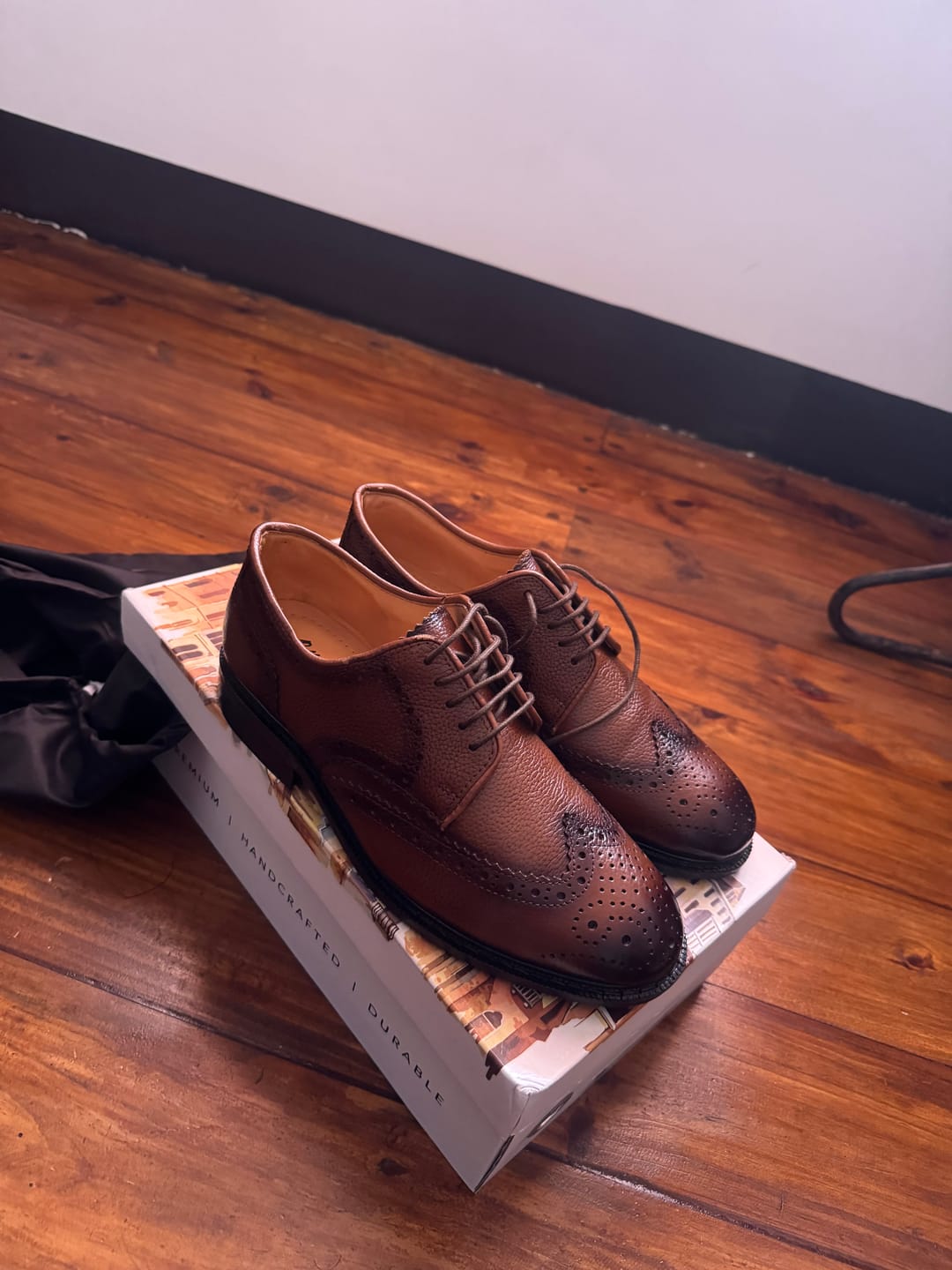 Customer photo review of Full Brogue Derby - Cognac (Wide)
