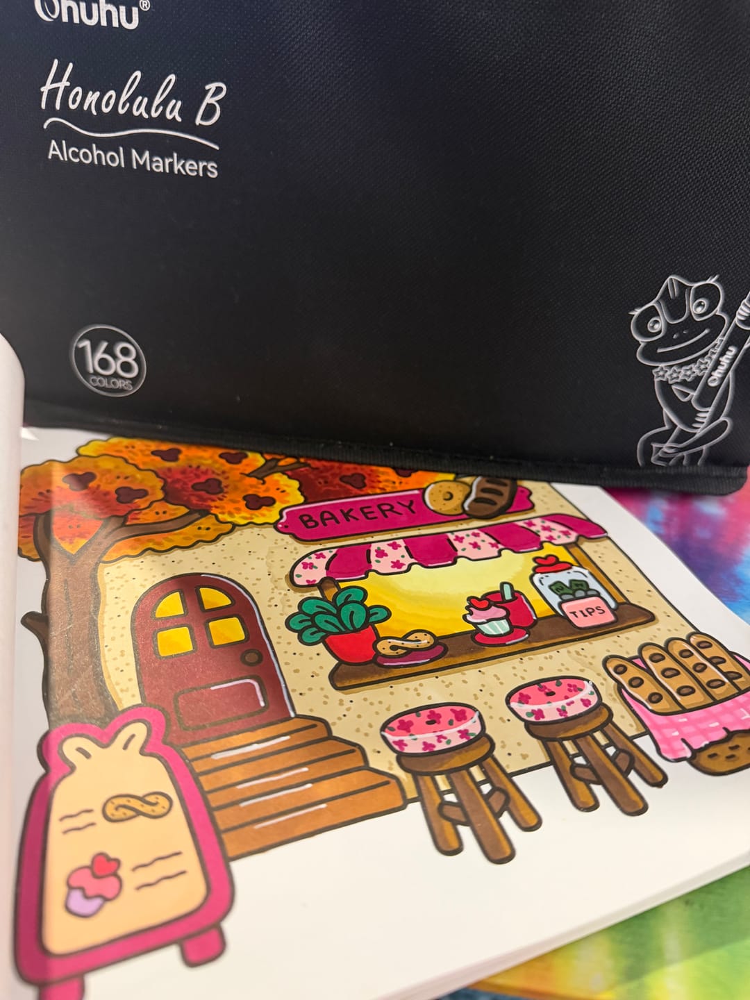 Customer photo review of Ohuhu Honolulu 168 Colors Dual Tips Alcohol Art Markers