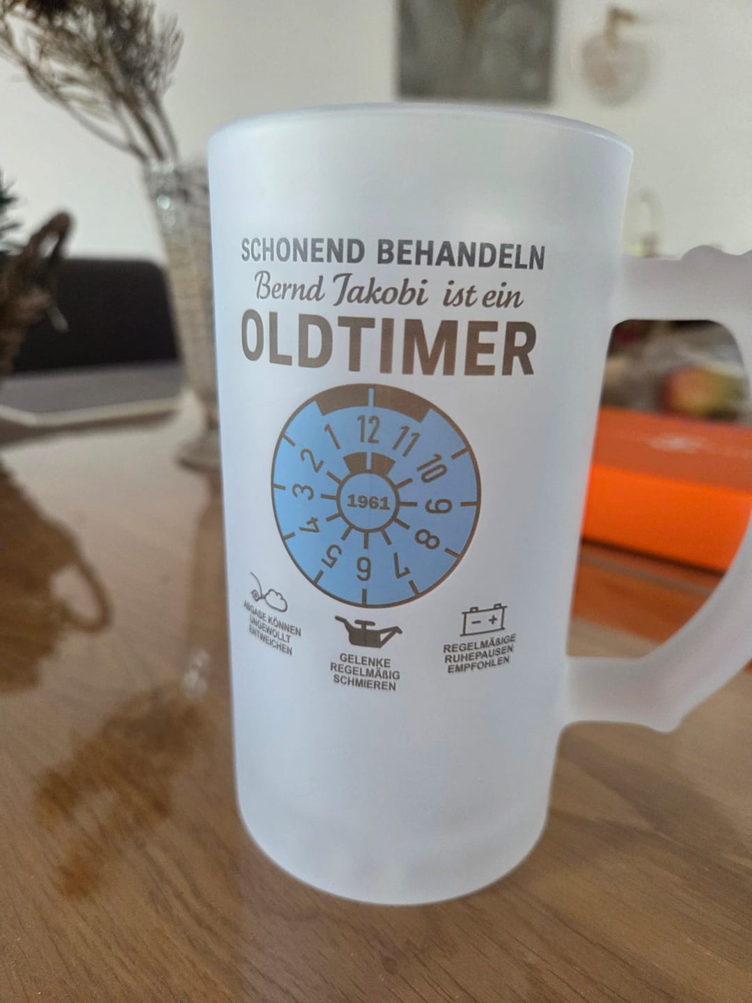 Customer photo review of OLDTIMER - Personalisierbarer Bierkrug