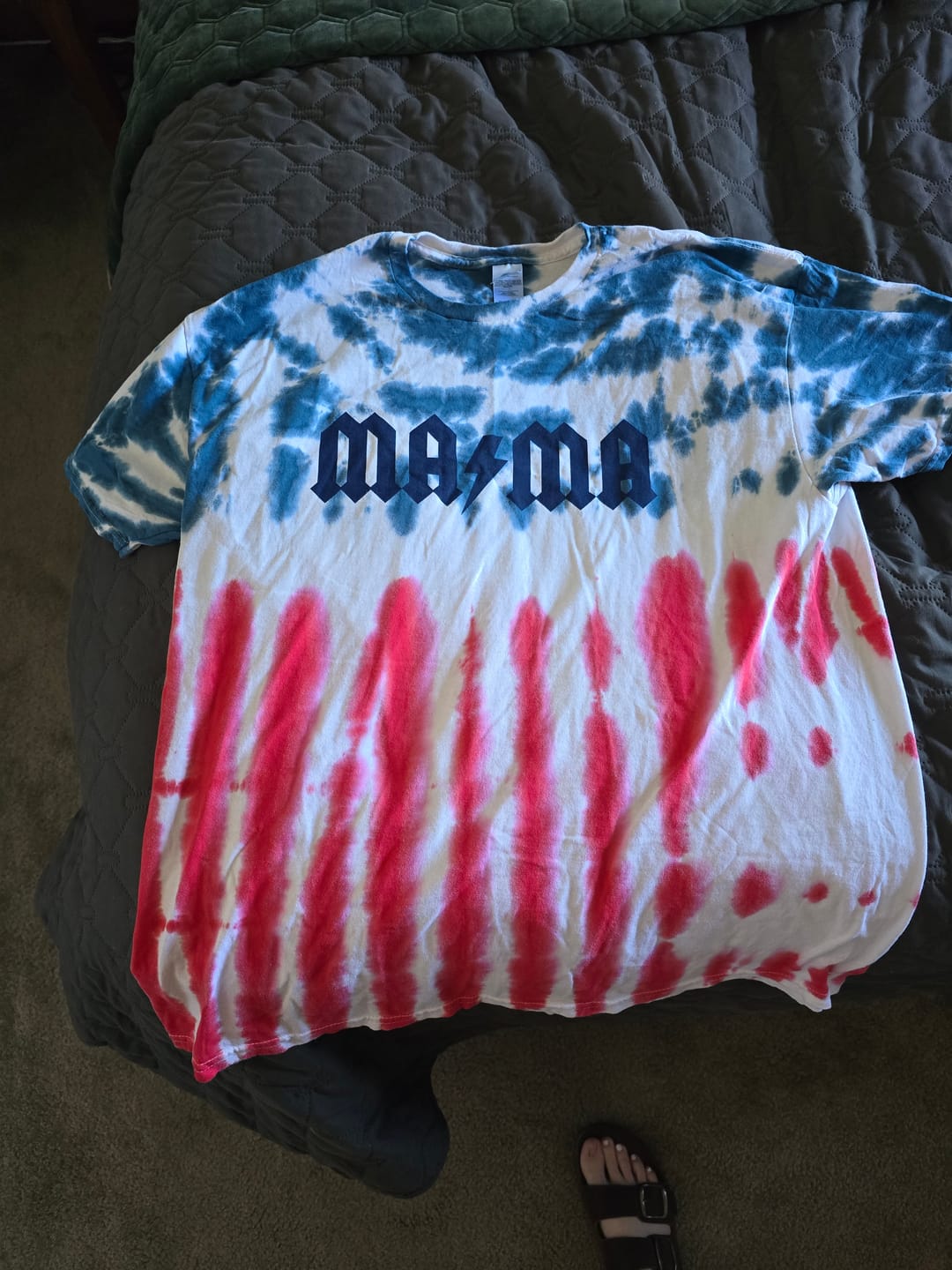 Customer photo review of MAMA AC/DC • Patriotic Tie-Dye