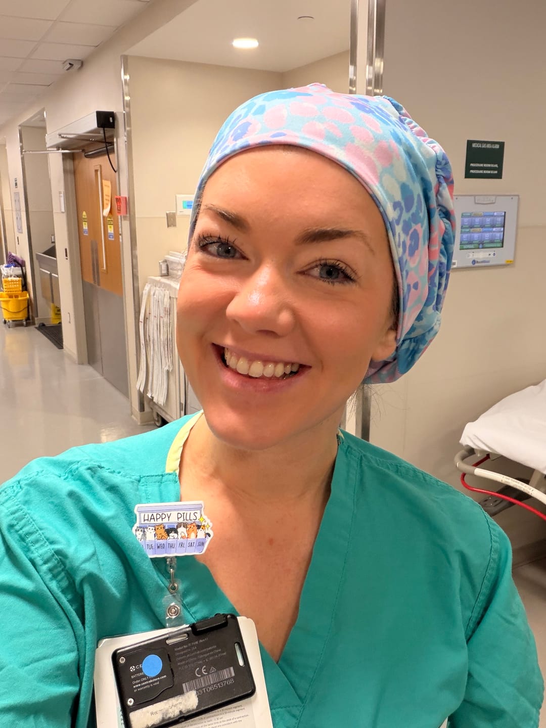Customer photo review of DuoStyle Scrub Hat - Mermaid Leopard