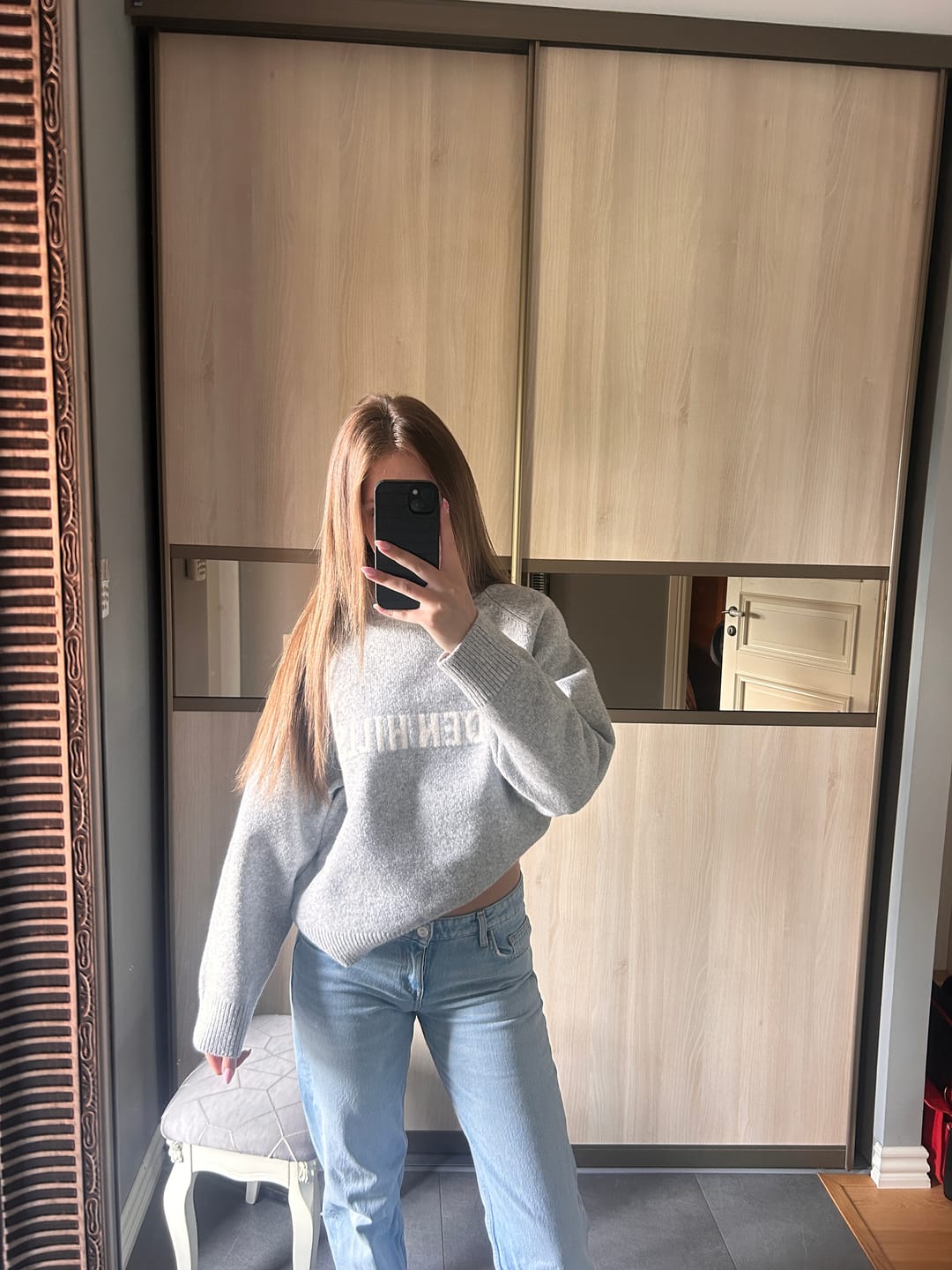 Avis client avec photo sur le PULL EN MAILLE GRIS CLAIR