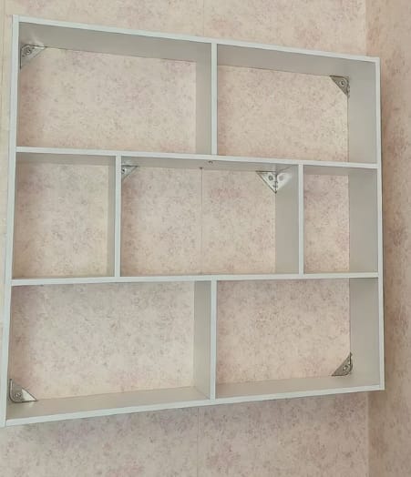 Customer photo review of Contemporary Wall Mounted Rectangular Bookshelf