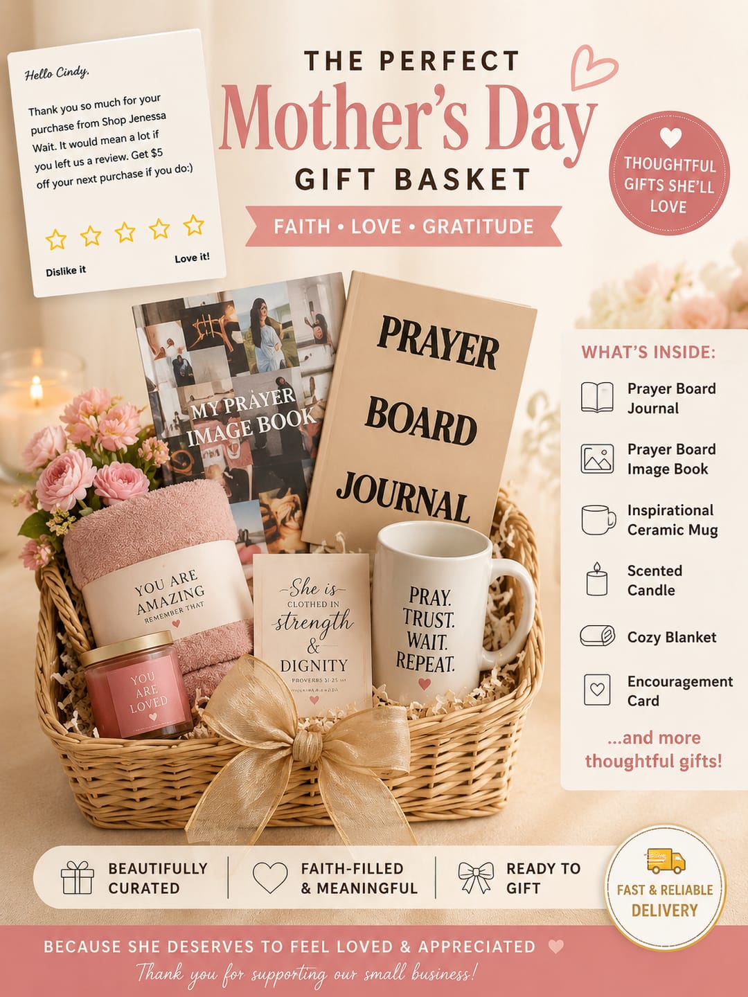 Customer photo review of Prayer Board Journal & Prayer Board Image Book Combo