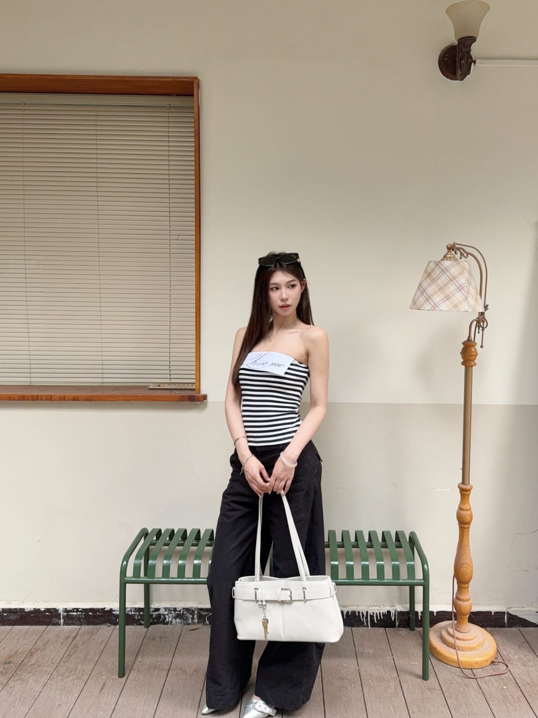 Customer photo review of 0122stepll Love Me Stripe Tube Top
