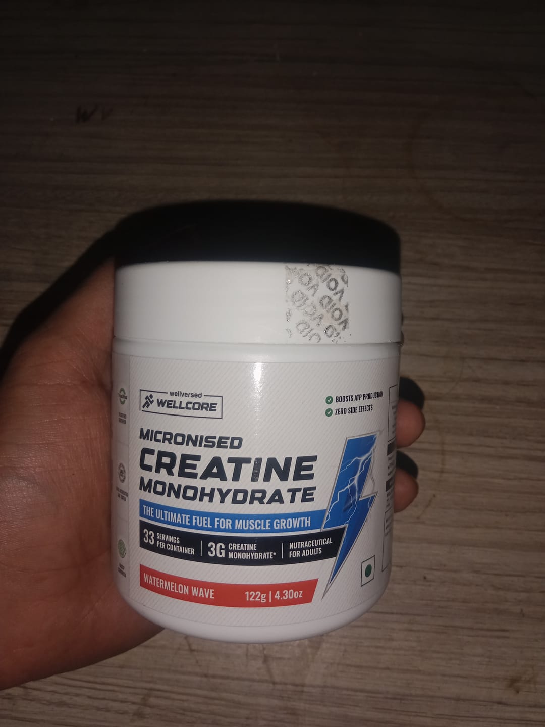 Customer photo review of Wellcore - Pure Micronised Creatine Monohydrate | Watermelon Wave (122g, 33 servings)