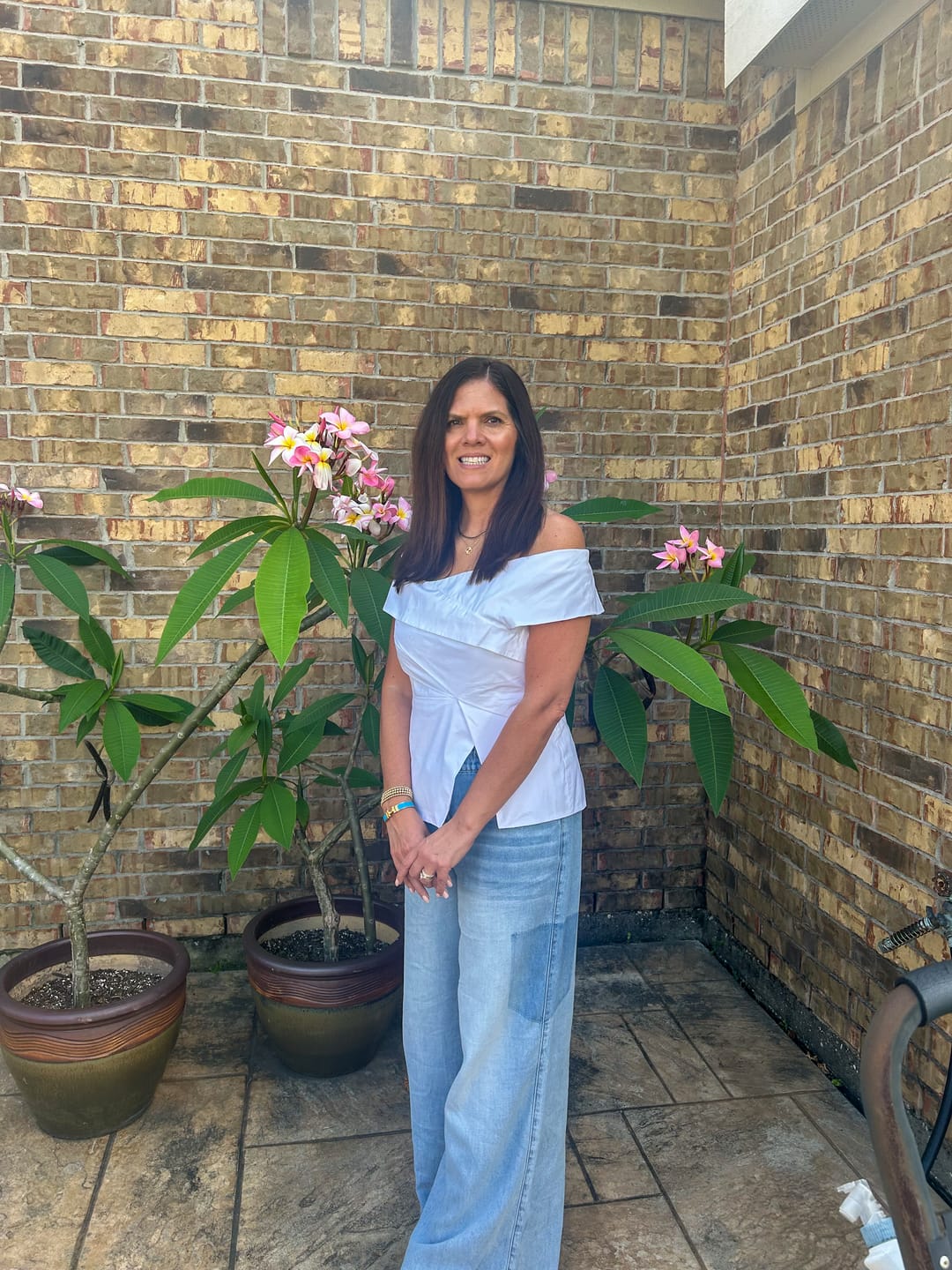 Customer photo review of Judy Blue High-Waist Featherweight Palazzo Shadow Pocket Jeans