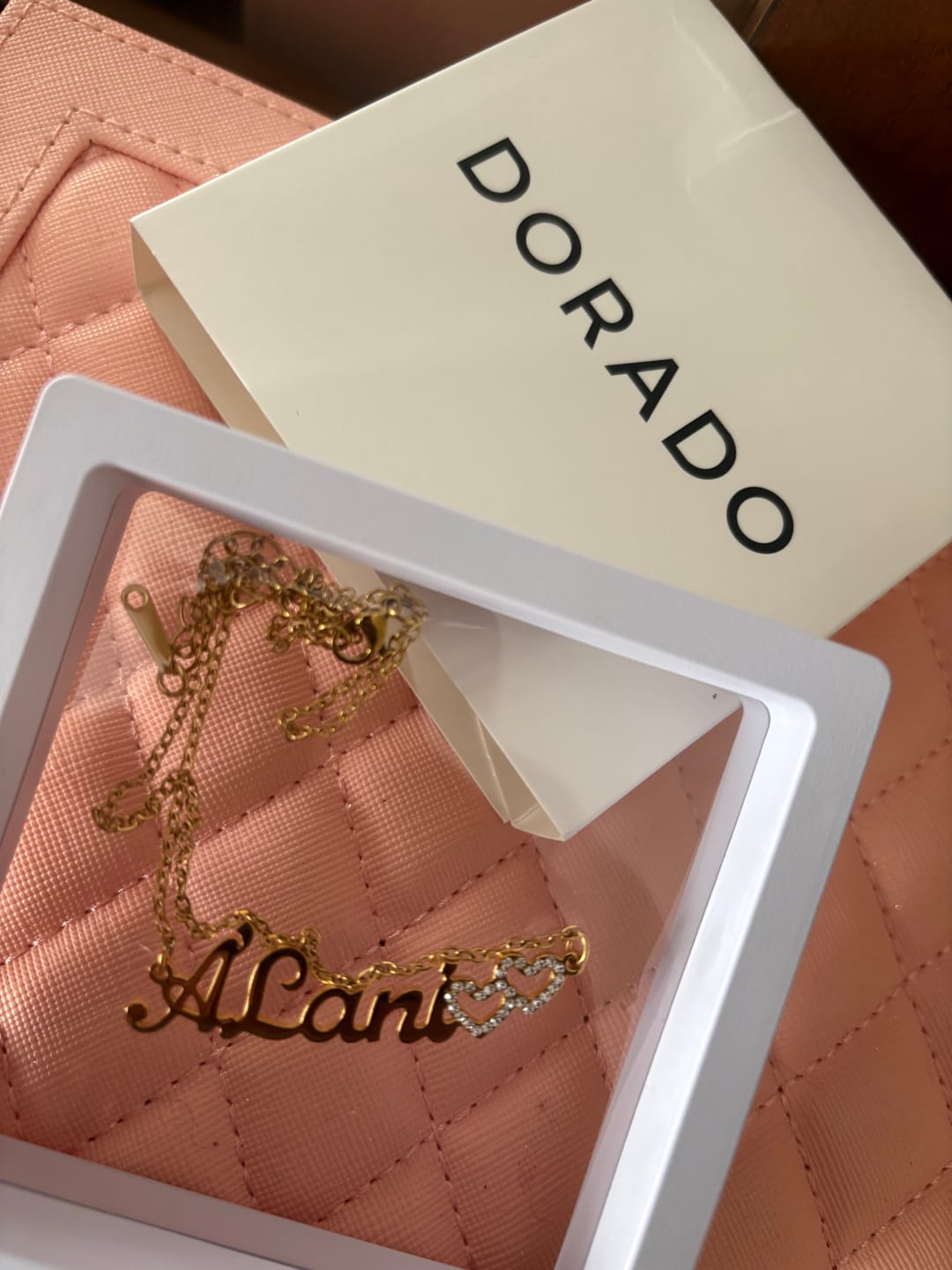 Customer photo review of Kids Iced Hearts Name Necklace