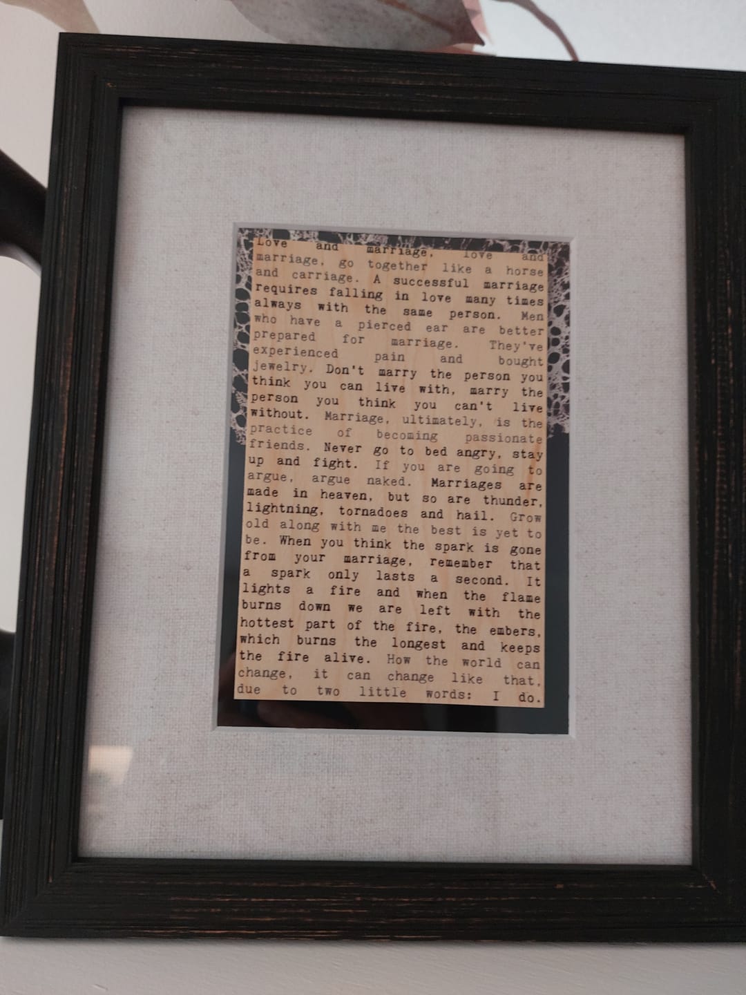Customer photo review of Wood Postcard - Marriage